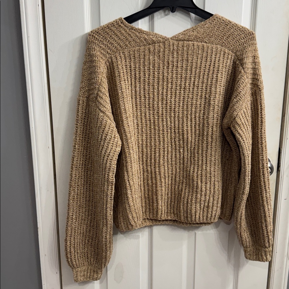 True Craft Camel V-Neck Sweater - Picture 5 of 5